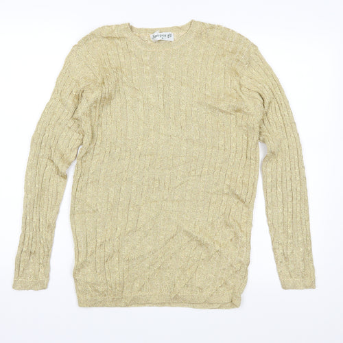 Jumper Womens Gold  Knit Pullover Jumper Size M