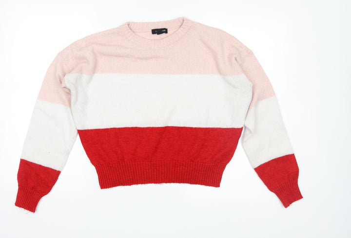 New Look Womens Pink Knit Pullover Jumper Size M
