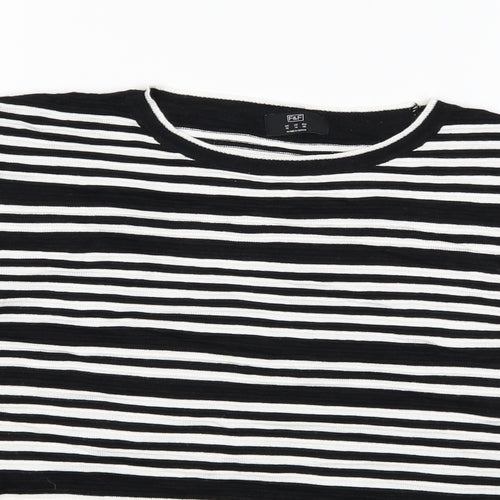 F&F Womens Black Striped Knit Pullover Jumper Size 18
