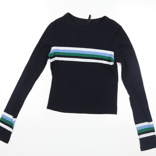 Stradivarius Womens Blue  Knit Pullover Jumper Size M