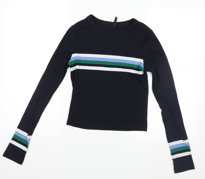 Stradivarius Womens Blue  Knit Pullover Jumper Size M