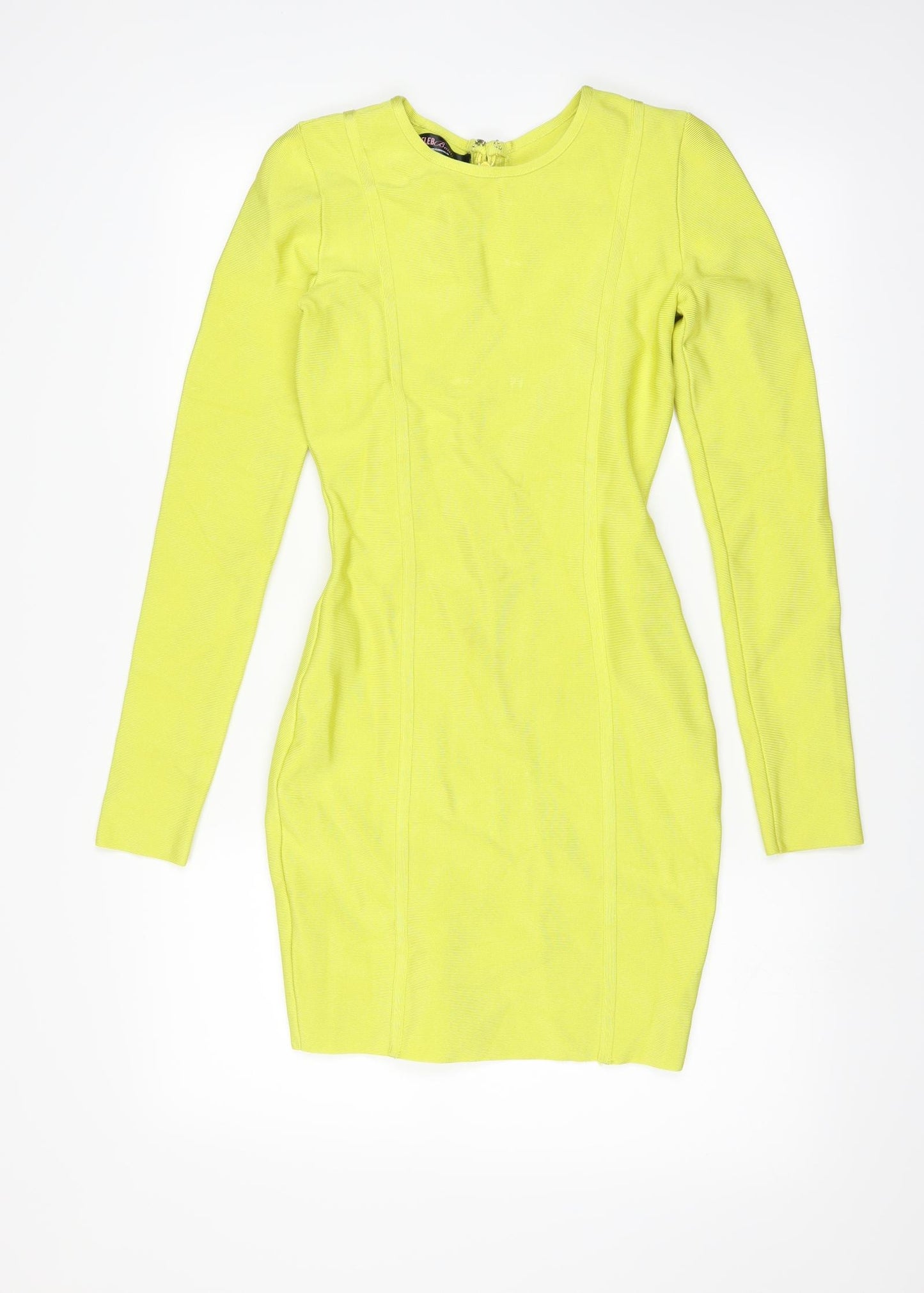 Celeb Boutique Womens Yellow   Bodycon  Size S