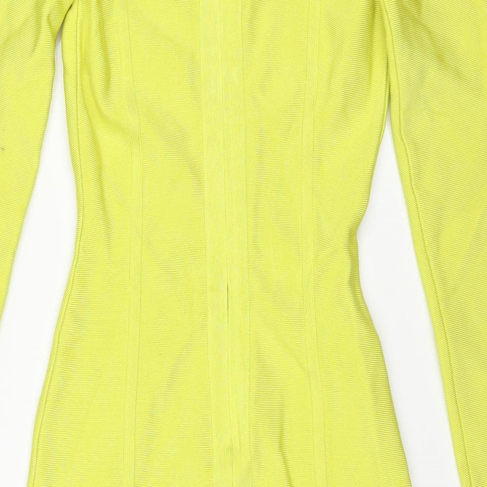 Celeb Boutique Womens Yellow   Bodycon  Size S