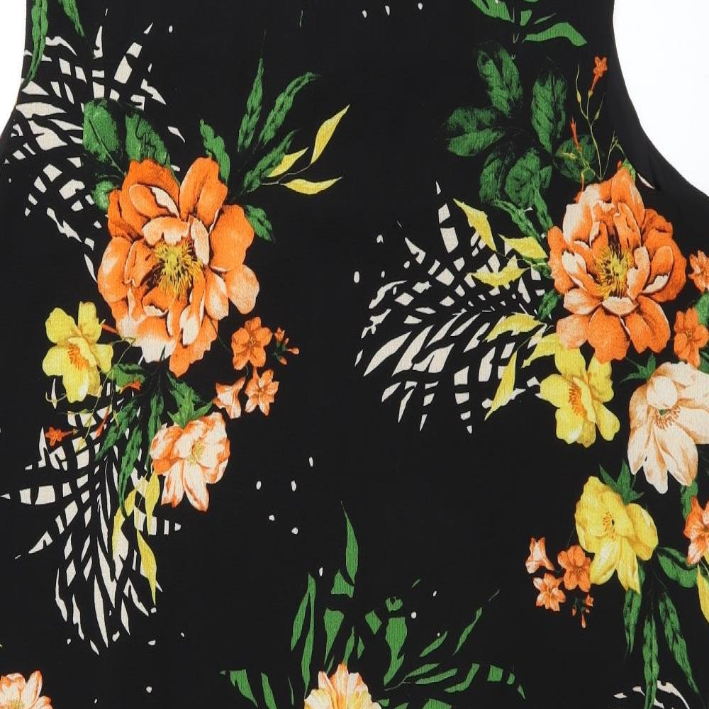 Roman Originals Womens Black Floral  Shift  Size 20