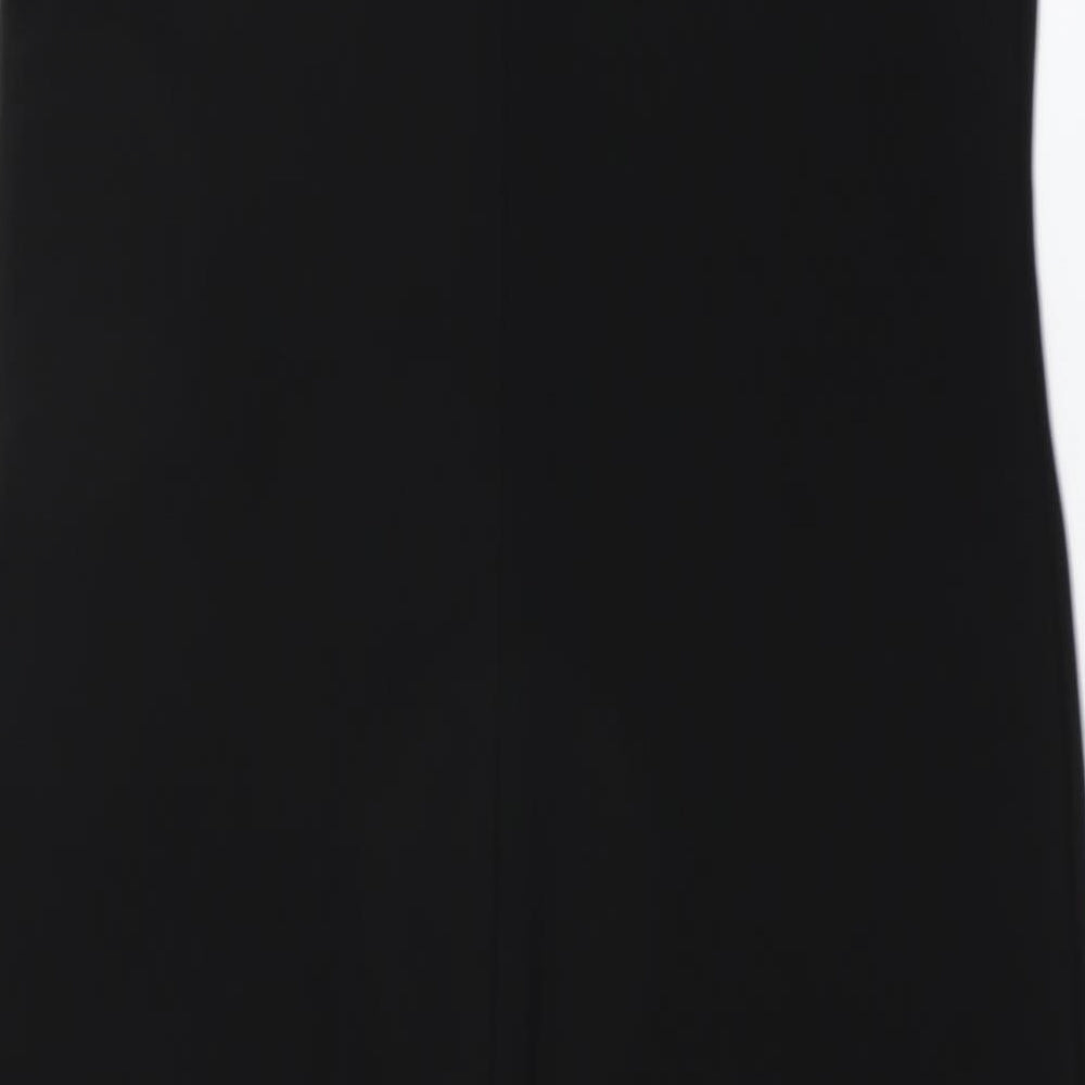 Preworn Womens Black   Pencil Dress    - beaded neckline