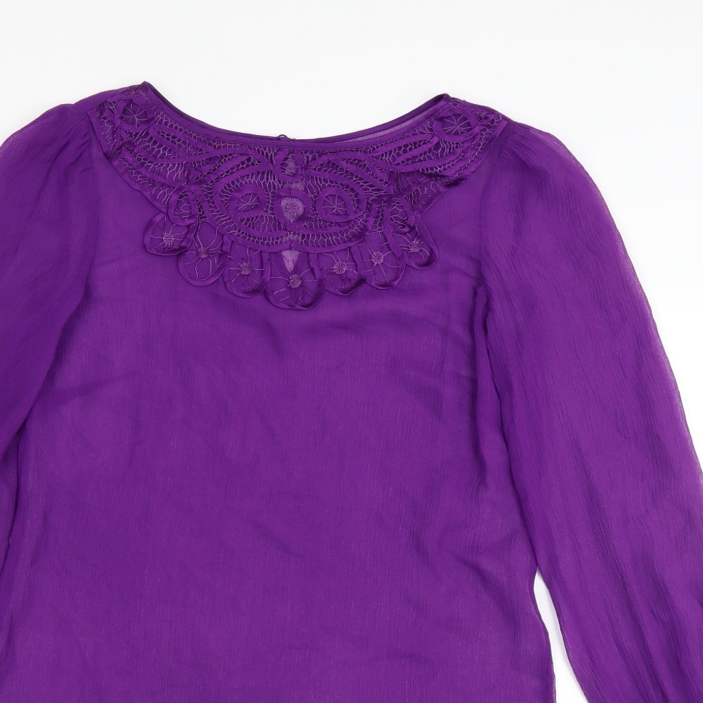 Monsoon Womens Purple   Shift  Size 10  - sheer