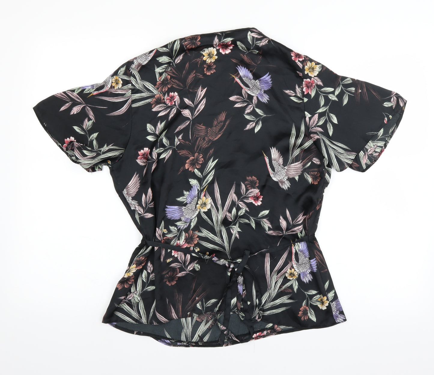 New Look Womens Black Floral  Basic Blouse Size 12