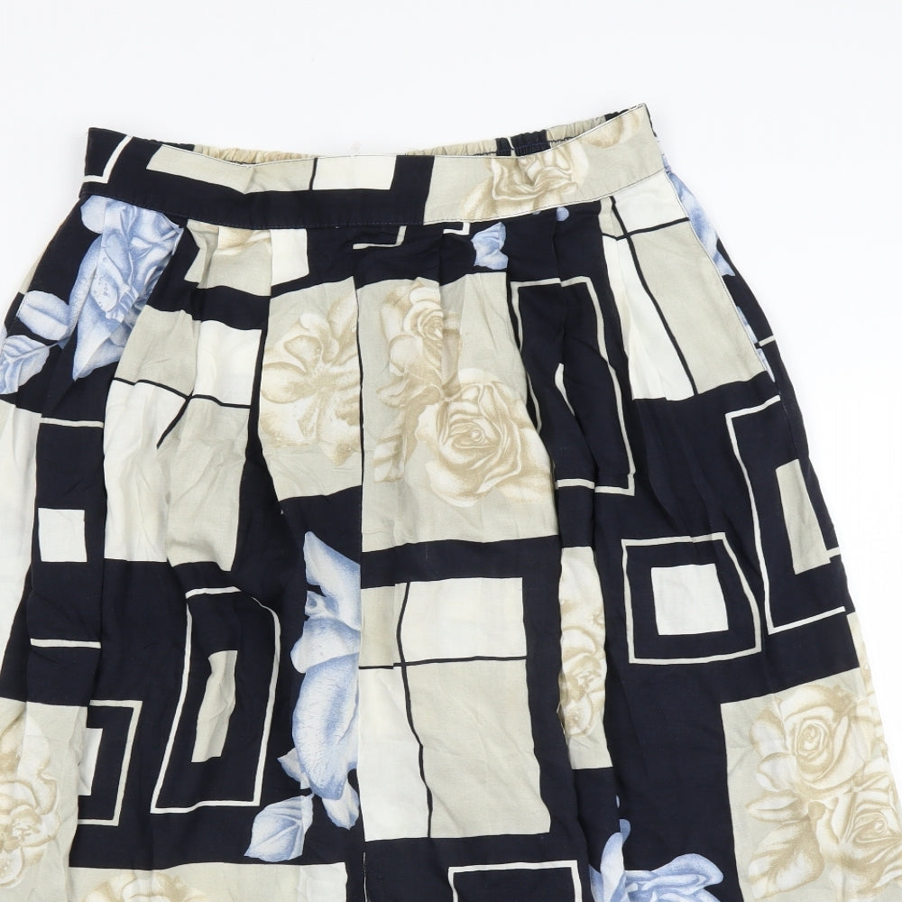 Studio Dee Womens Blue Floral  A-Line Skirt Size 18