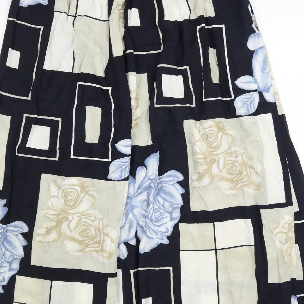 Studio Dee Womens Blue Floral  A-Line Skirt Size 18