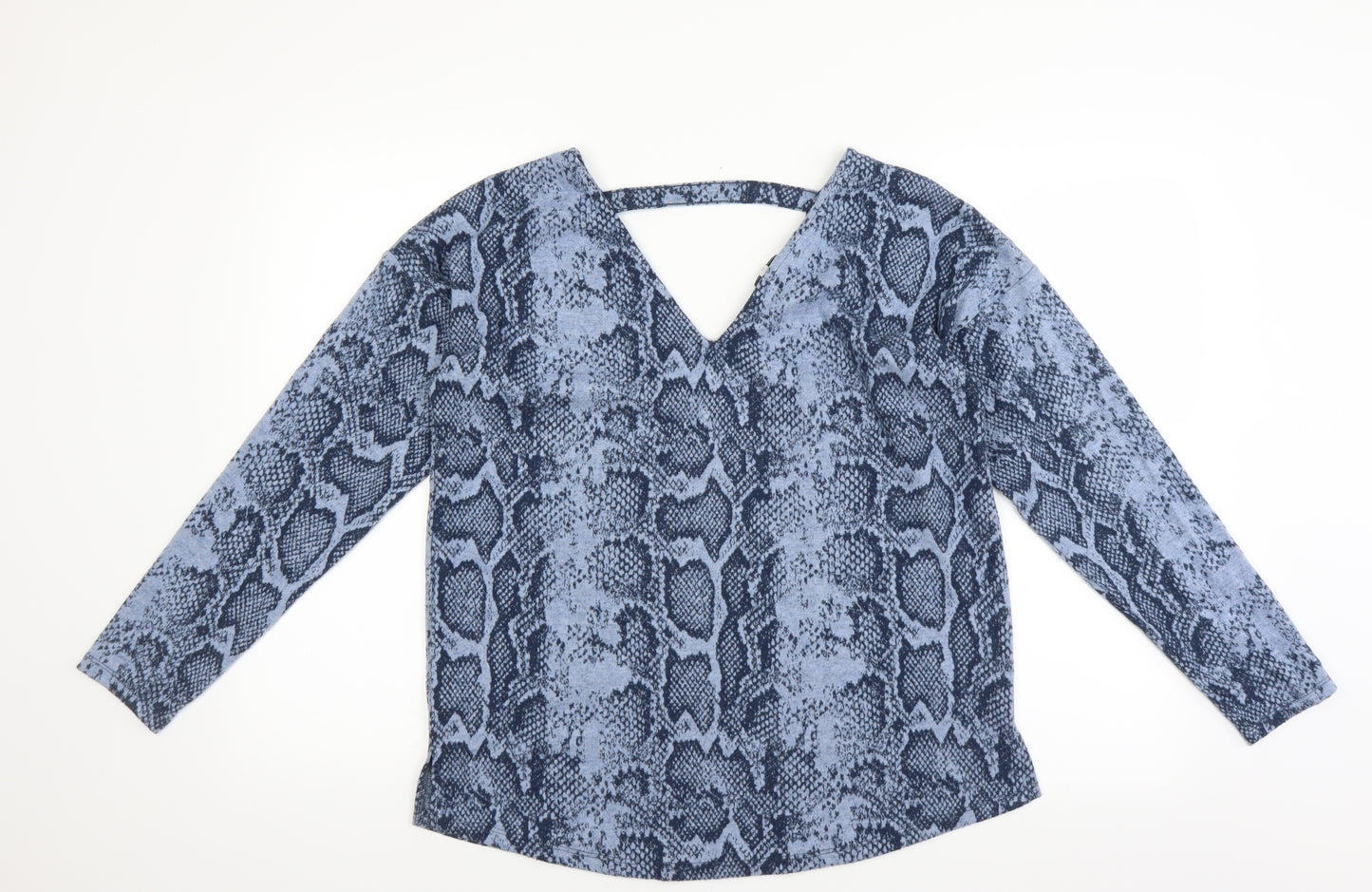 NEXT Womens Blue Animal Print  Pullover Jumper Size 12