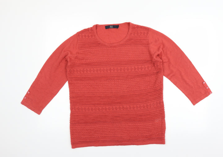 ISLE Womens Pink Pullover Jumper Size M