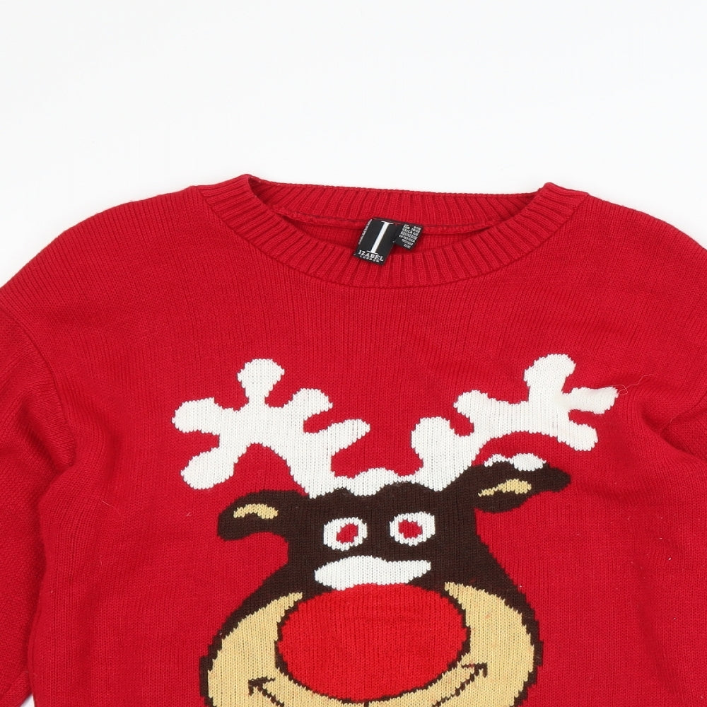 Izabel London Womens Red   Pullover Jumper Size 8  - Christmas  Jumper