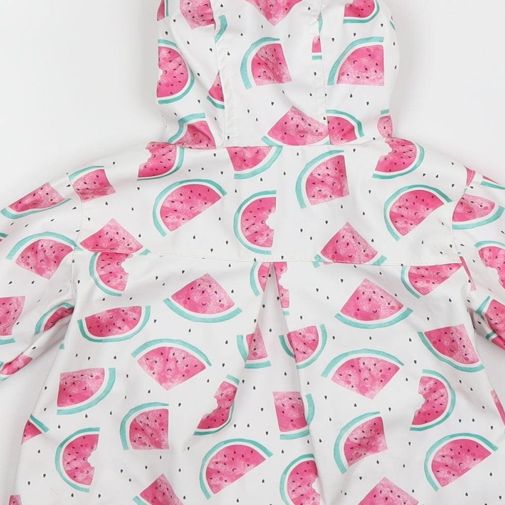 Sainsburys Girls White   Jacket  Size 12-18 Months  - Watermelon