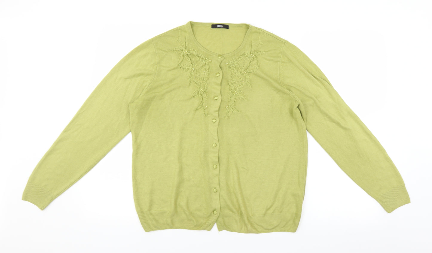Marks and Spencer Womens Green   Cardigan Jumper Size 18