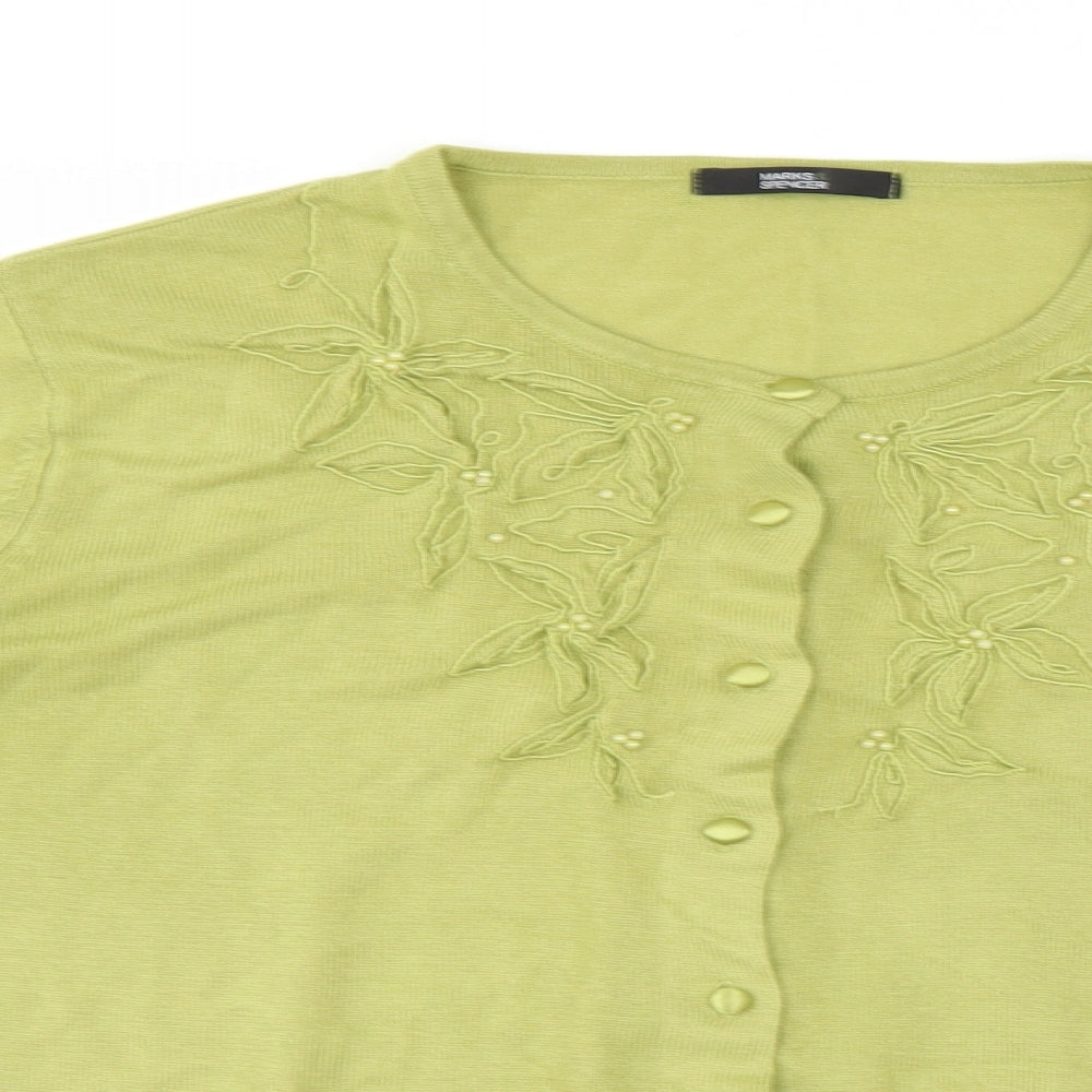 Marks and Spencer Womens Green   Cardigan Jumper Size 18