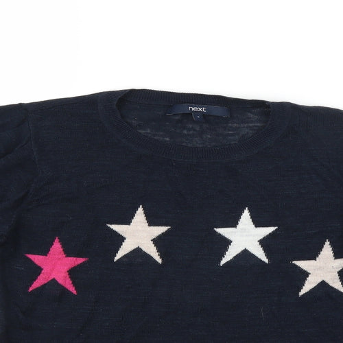 NEXT Womens Blue   Pullover Jumper Size 8  - star fine knit