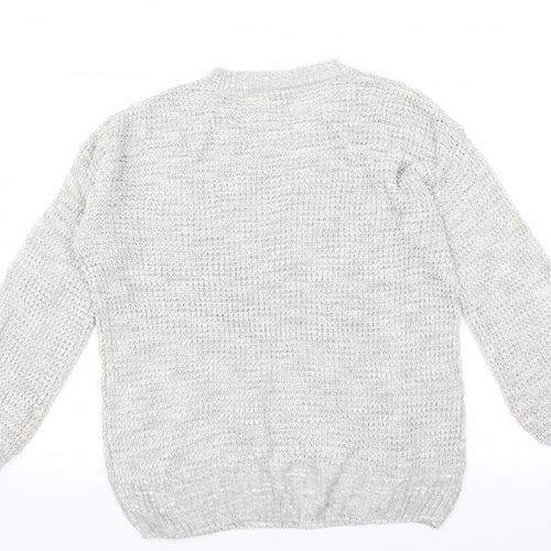 Matalan Womens Grey   Pullover Jumper Size L  - ribbon detail