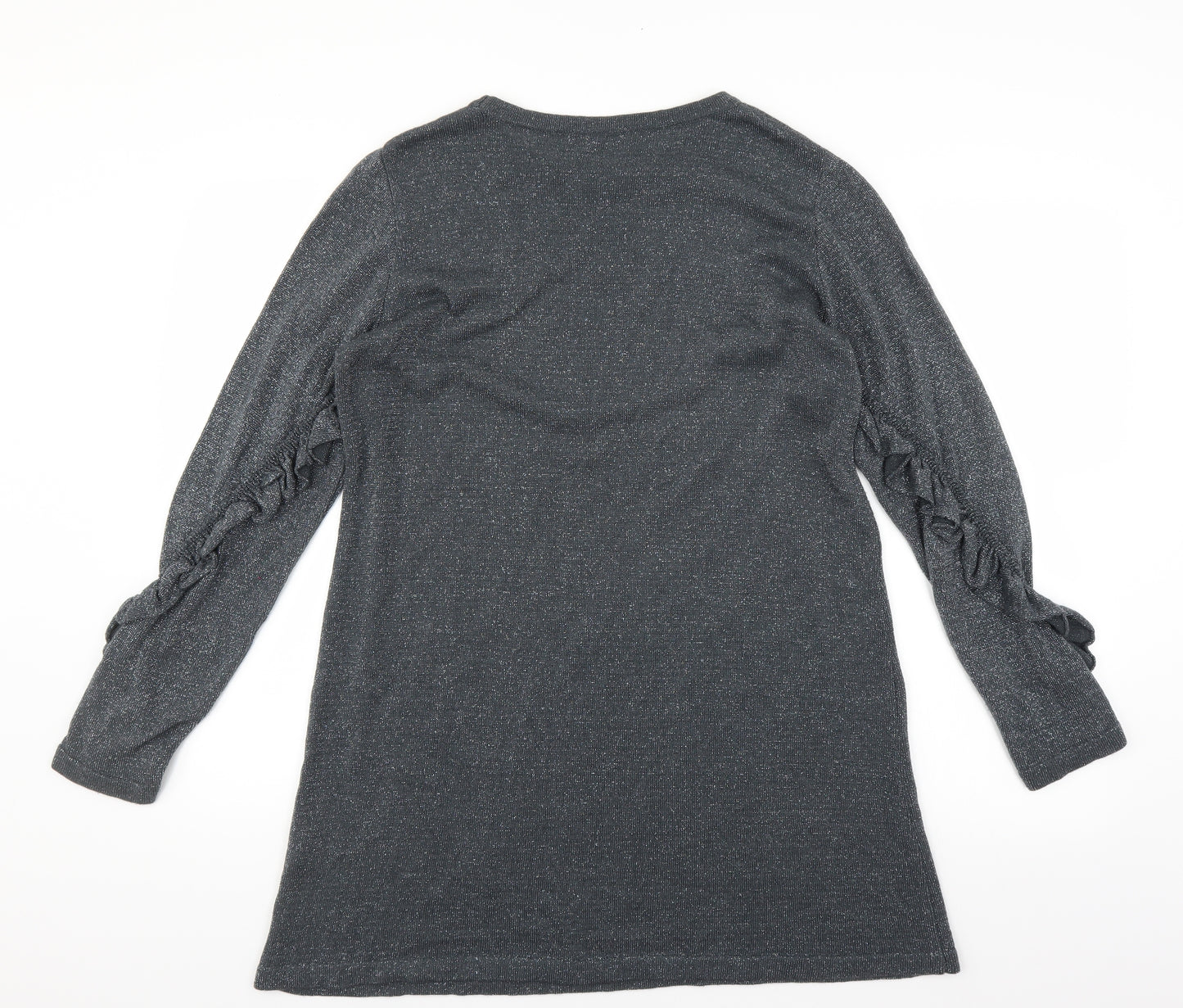 Sainsburys Womens Grey   Jumper Dress  Size 12  - ruffled sleeve detail