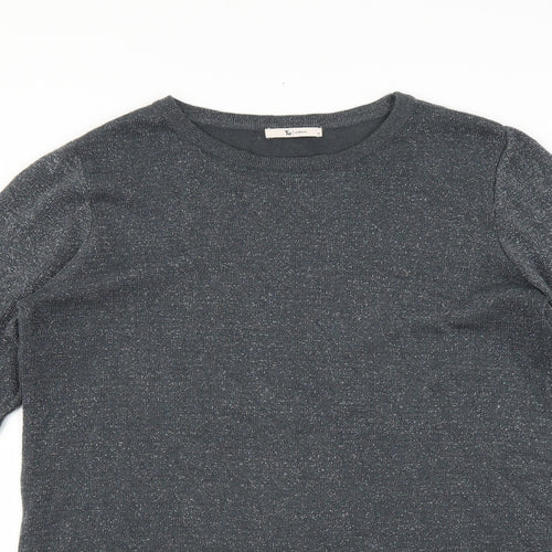 Sainsburys Womens Grey   Jumper Dress  Size 12  - ruffled sleeve detail