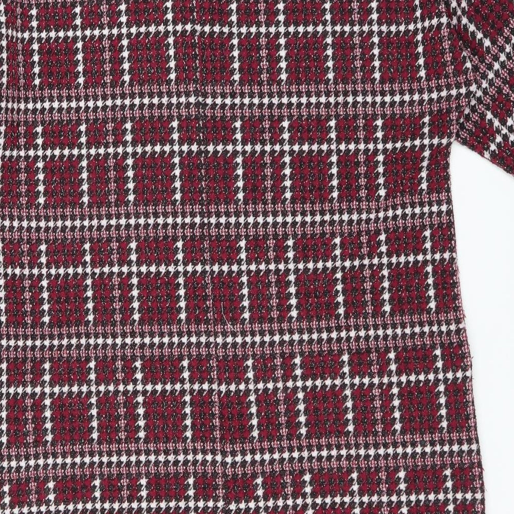 CAPSULE Womens Purple Houndstooth  Jumper Dress  Size 18