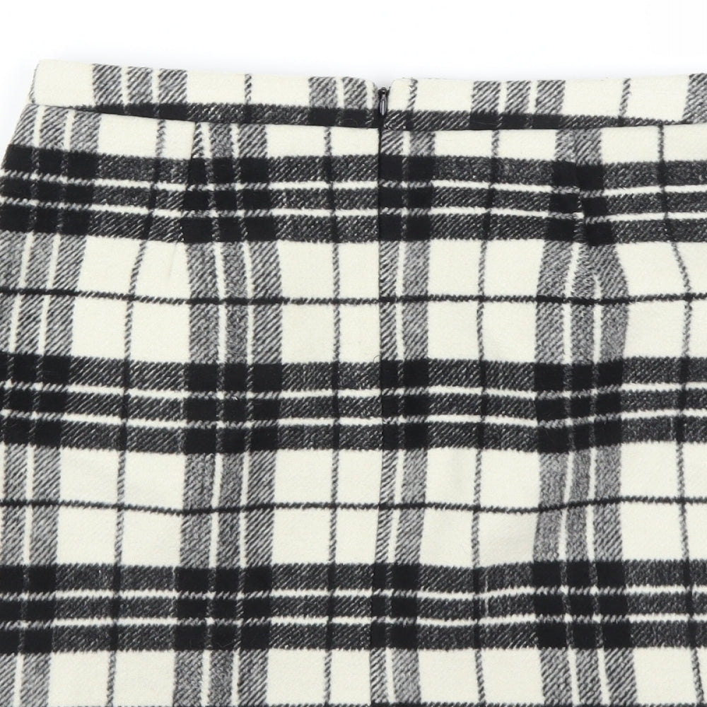 Primark Womens Beige Plaid  A-Line Skirt Size 10