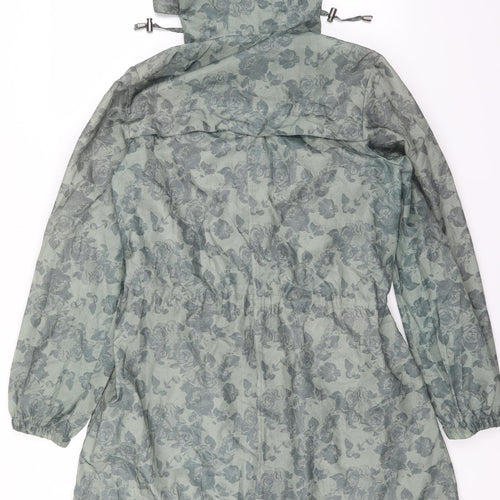 Sainsburys Womens Green Floral  Rain Coat Jacket Size 14