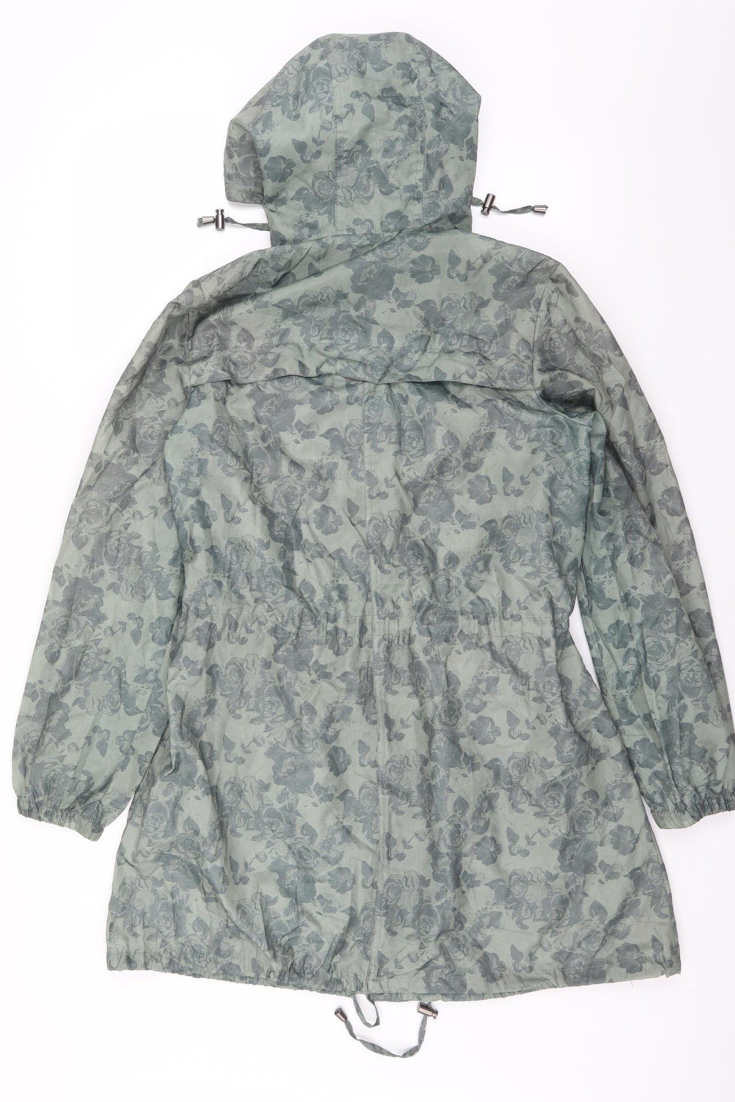 Sainsburys Womens Green Floral  Rain Coat Jacket Size 14