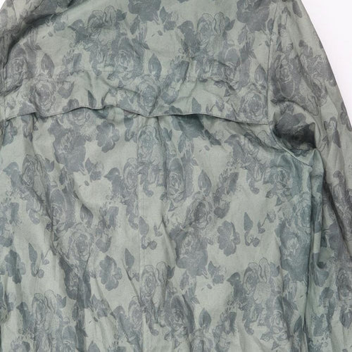 Sainsburys Womens Green Floral  Rain Coat Jacket Size 14