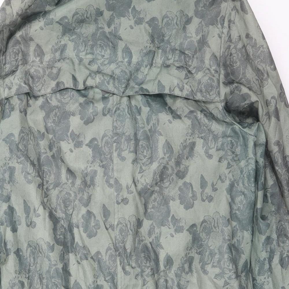 Sainsburys Womens Green Floral  Rain Coat Jacket Size 14