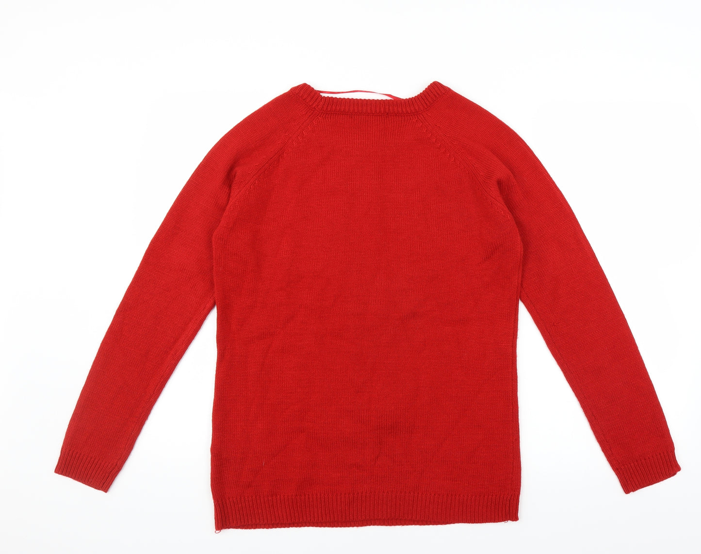Primark Womens Red   Pullover Jumper Size 8  - Christmas  Jumper