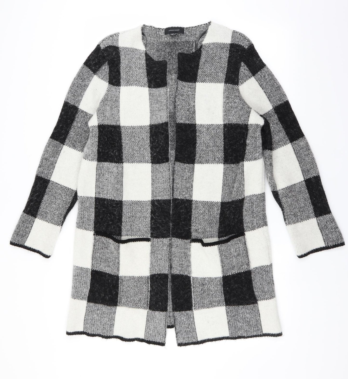 Primark Womens Black Check  Cardigan Jumper Size 10