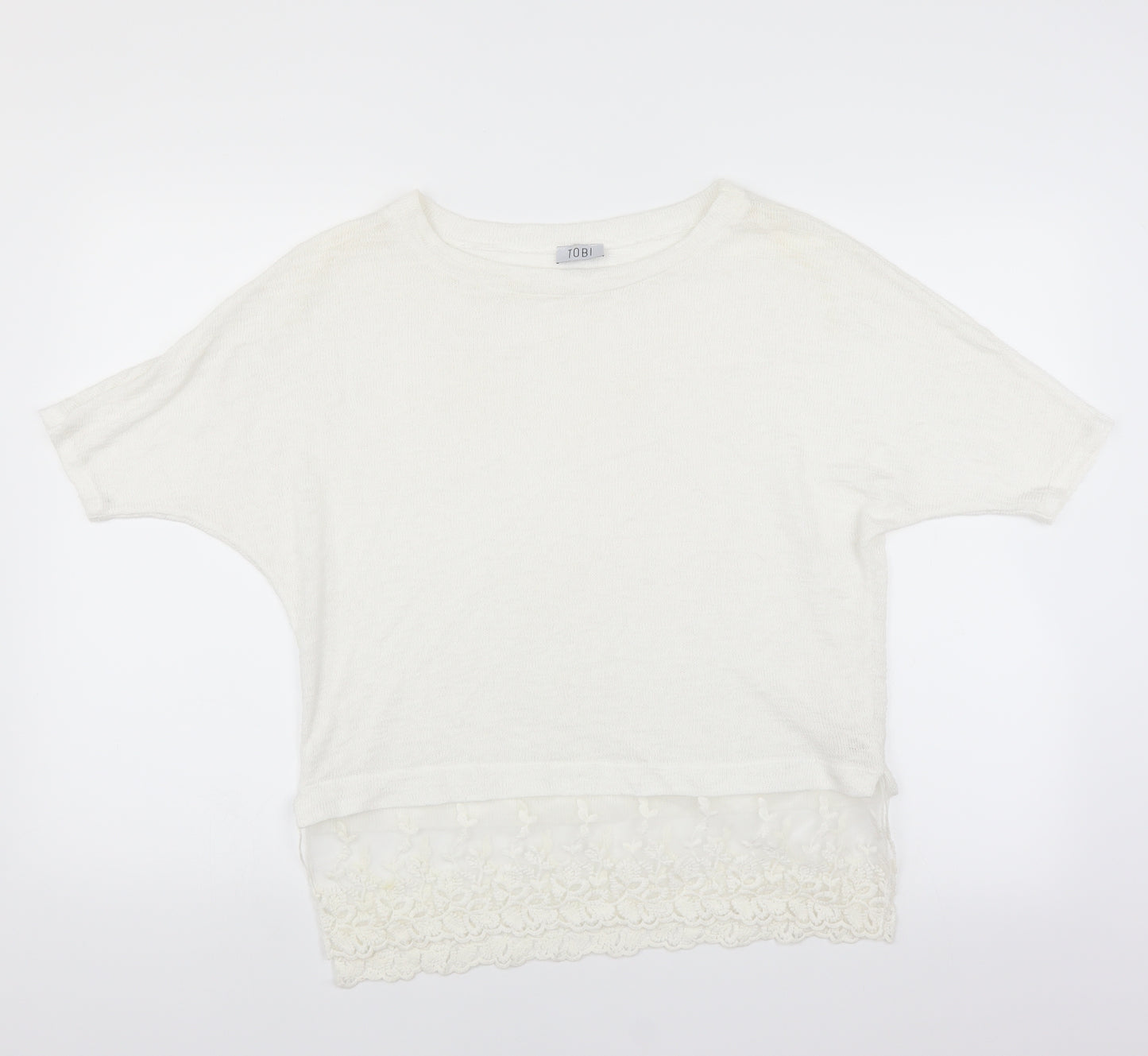 Tobi Womens White   Pullover Jumper Size S