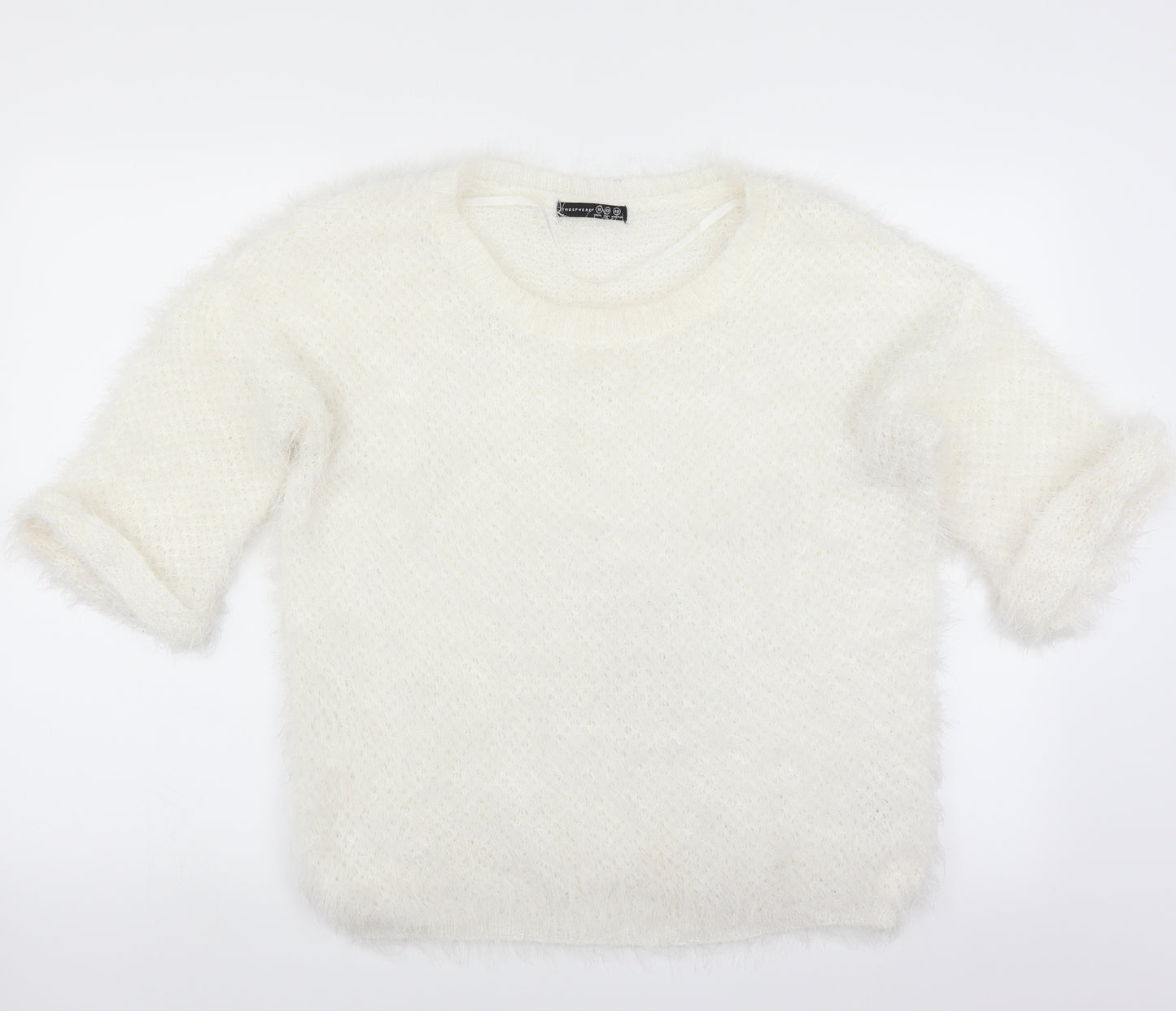 Primark Womens White   Pullover Jumper Size 14  - fluffy