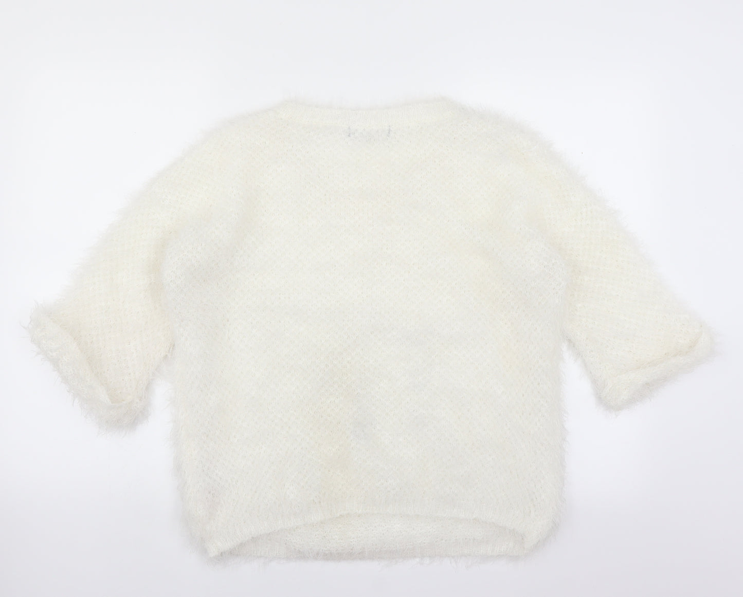 Primark Womens White   Pullover Jumper Size 14  - fluffy