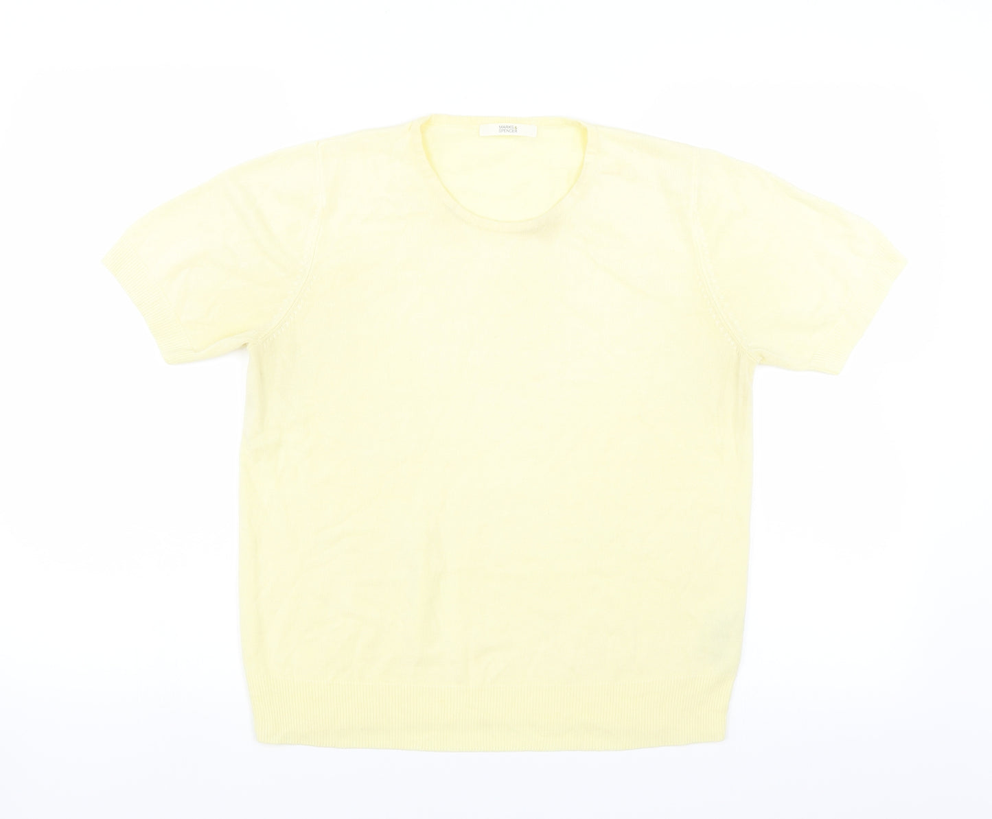 Marks and Spencer Womens Yellow   Pullover Jumper Size 14