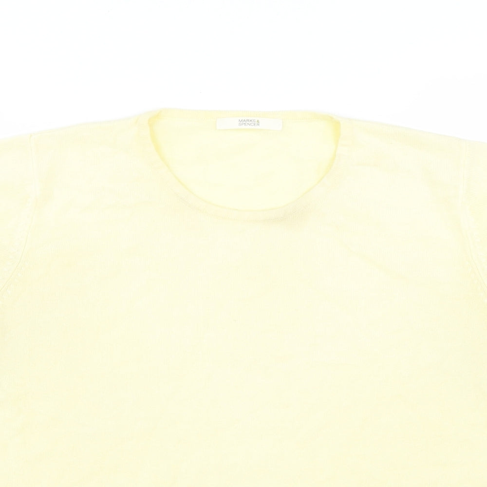 Marks and Spencer Womens Yellow   Pullover Jumper Size 14