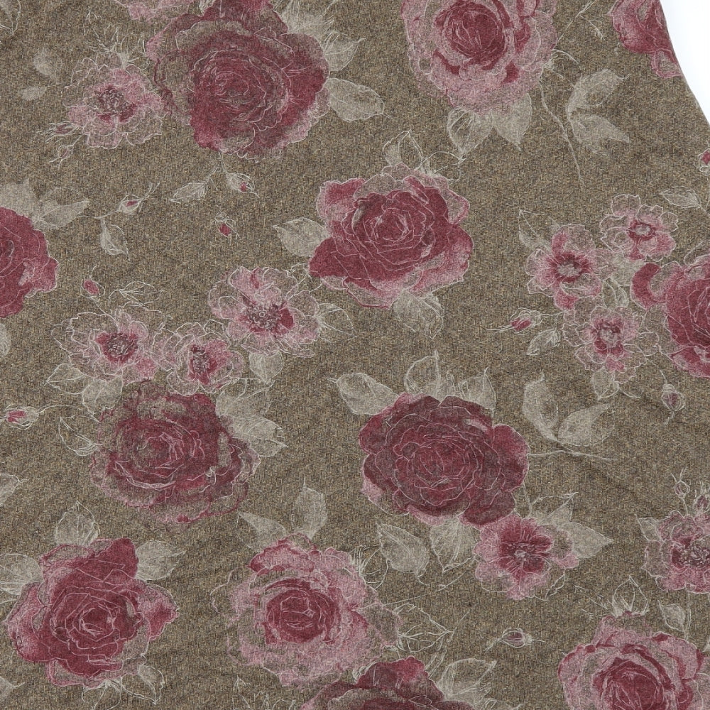 Per Una Womens Green Floral  A-Line Skirt Size 14