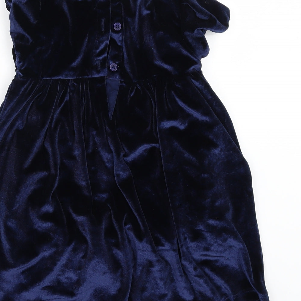 TU Girls Blue  Velour A-Line  Size 12-18 Months