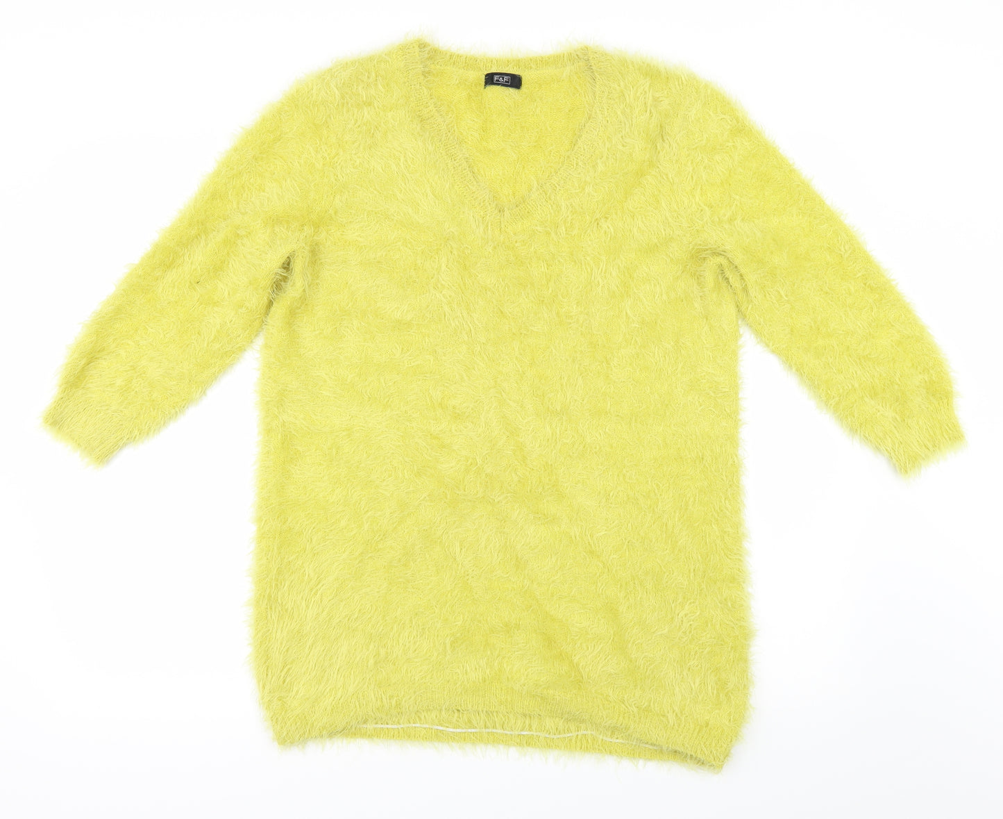 F&F Womens Yellow  Rayon Pullover Jumper Size 16