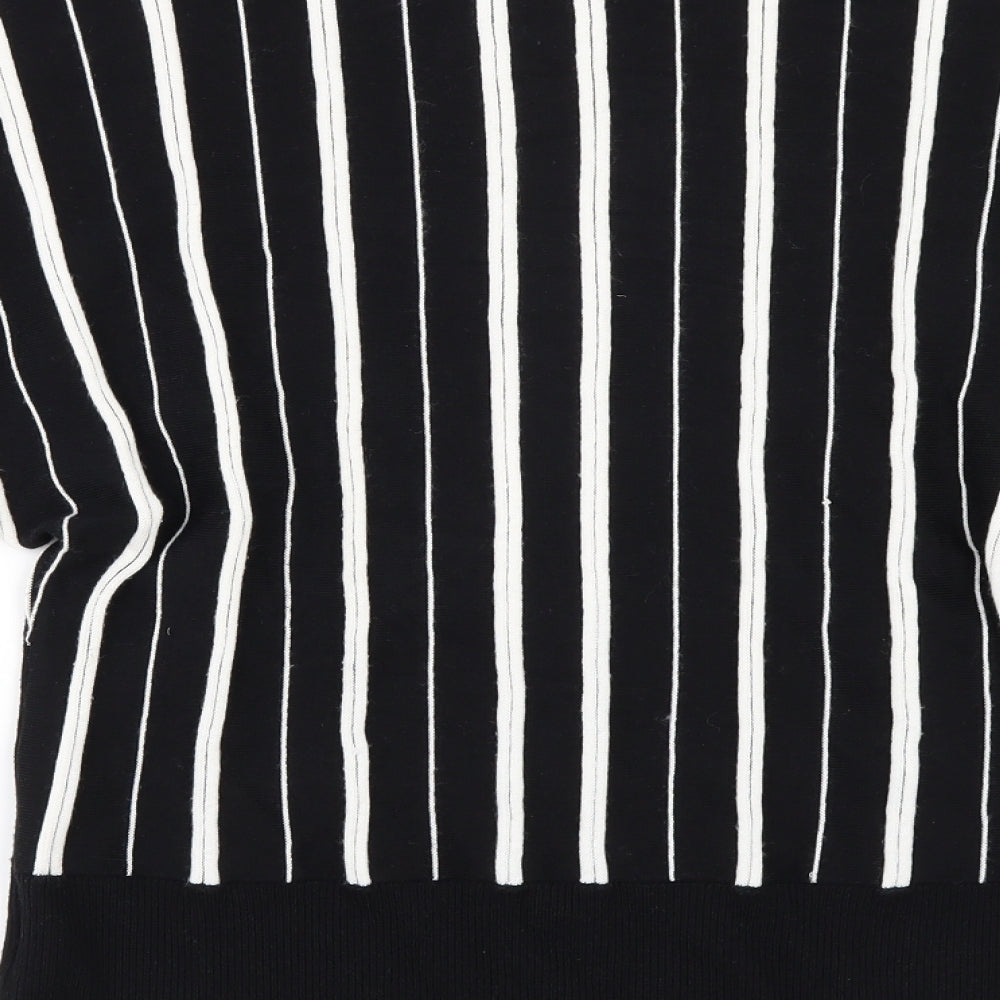 Debenhamsb Womens Black Striped  Pullover Jumper Size 14