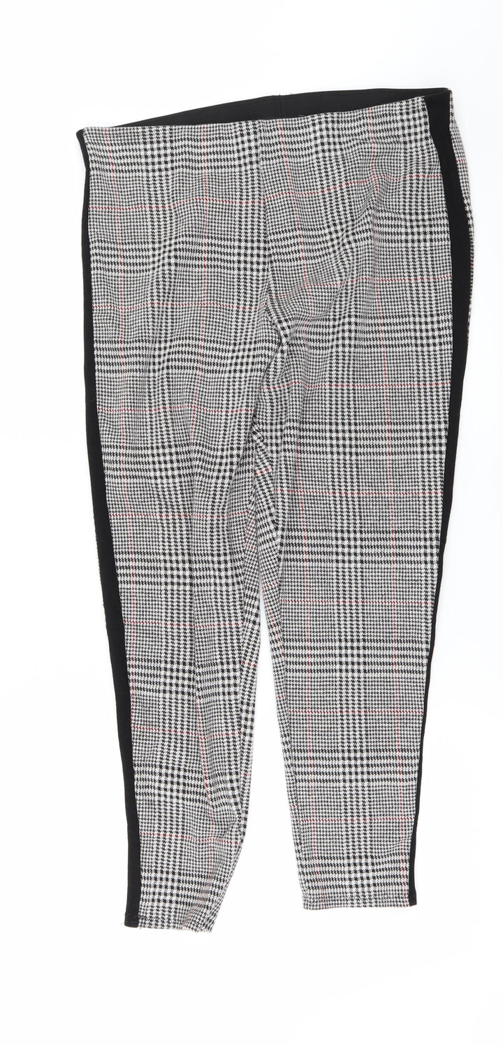 F&F Womens Grey Check Carrot Leggings Size 6 L27 in