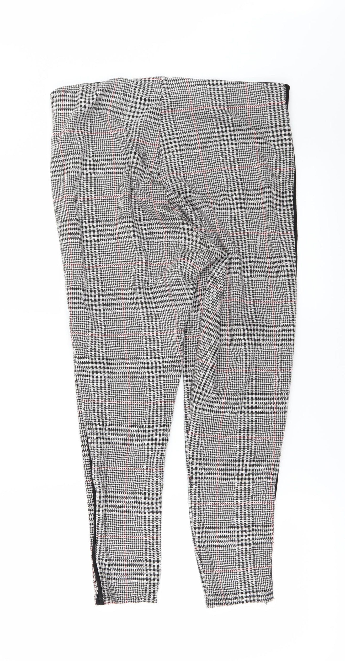 F&F Womens Grey Check  Carrot Leggings Size 6 L27 in