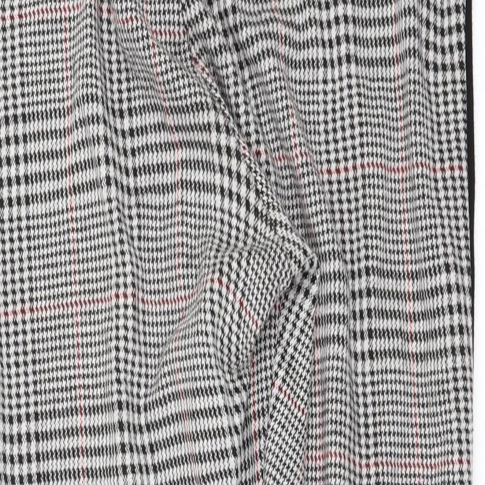 F&F Womens Grey Check  Carrot Leggings Size 6 L27 in