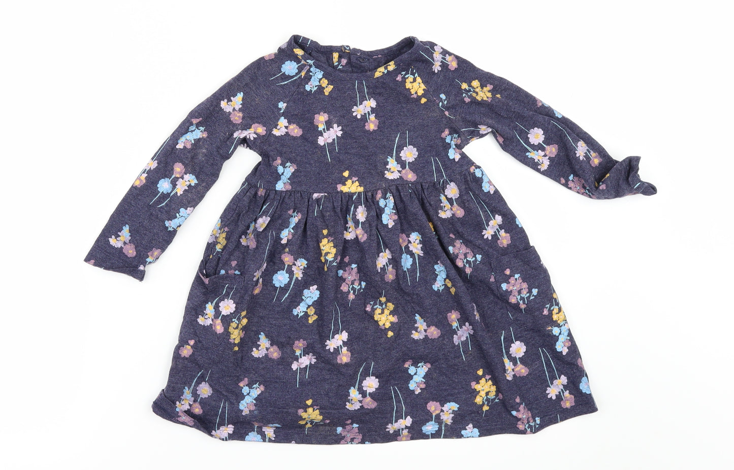 George Girls Blue Floral  A-Line  Size 12-18 Months