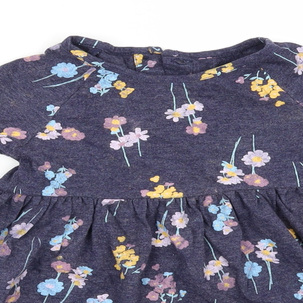 George Girls Blue Floral  A-Line  Size 12-18 Months