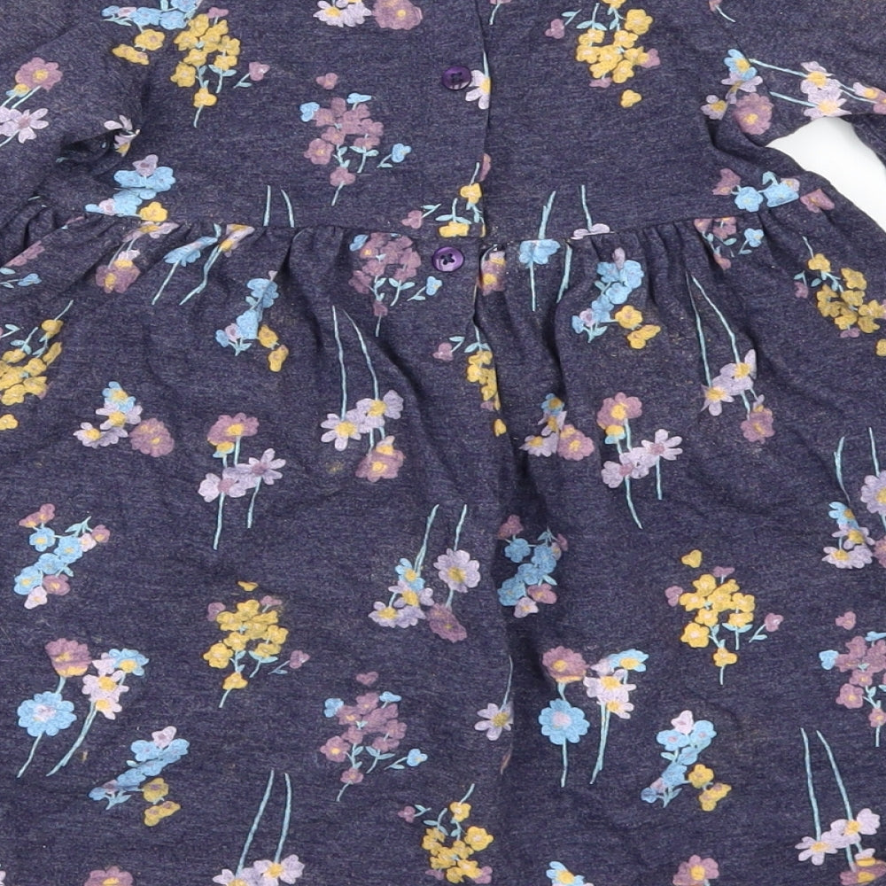 George Girls Blue Floral  A-Line  Size 12-18 Months