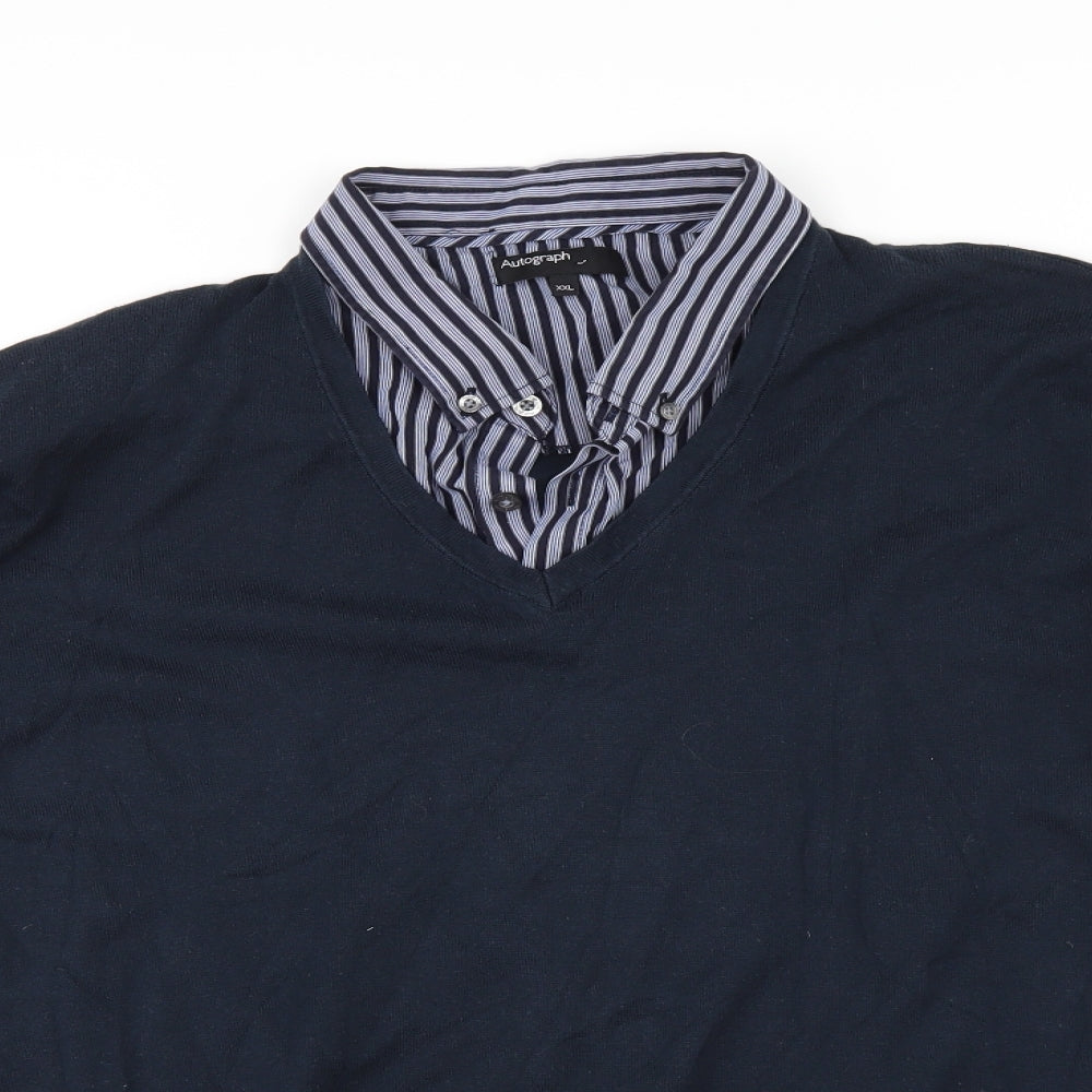 Marks and Spencer Mens Blue   Pullover Jumper Size 2XL