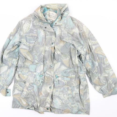 Select Casuals Womens Green Geometric  Anorak Coat Size 10