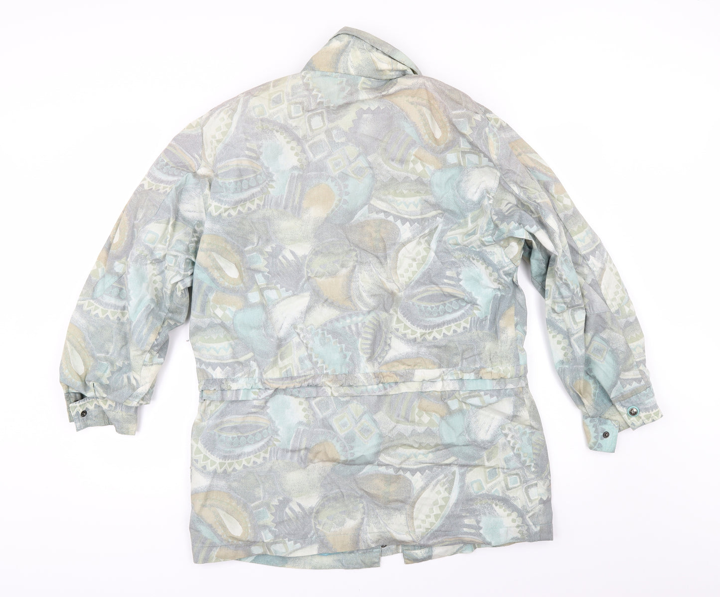 Select Casuals Womens Green Geometric  Anorak Coat Size 10