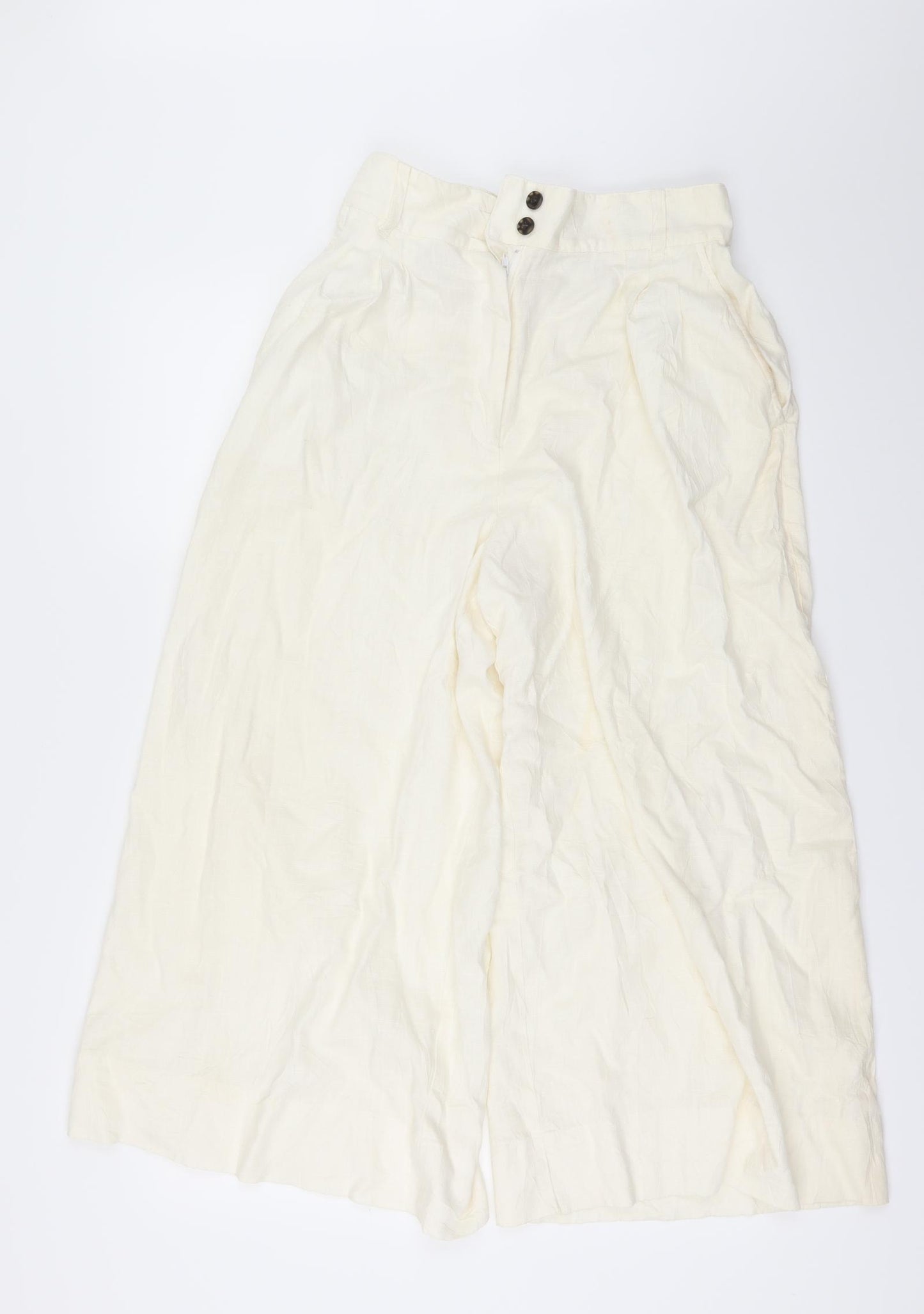 H&M Womens Ivory   Trousers  Size 10 L24 in